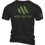Meta Heathered Charcoal t-shirt Green Logo Back