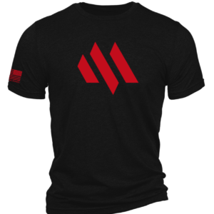 Meta Tactical Tshirt Black with Red Logo Front