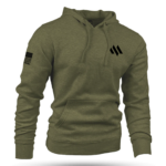 Meta Tactical Black Logo on OD Green Hoodie Front