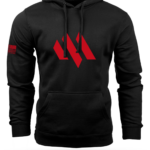 Meta Tactical Hoodie Black with Red Logo Front