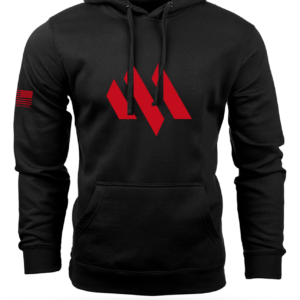 Meta Tactical Hoodie Black with Red Logo Front