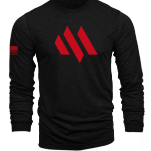 Meta Tactical Long Sleeve Shirt Black with Red Logo Front