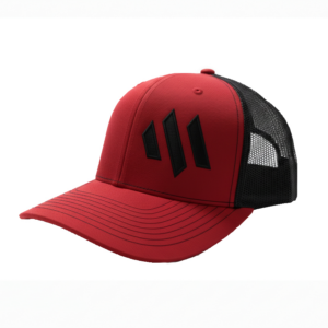 Red Hat with black logo 3/4 view